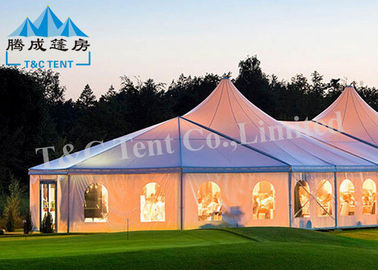 Tentes romantiques de luxe de mariage avec le toit/mur de verre de tension de barre