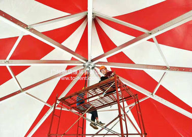 Tentes octogonales romantiques de tissu de PVC de rouge d'alliage d'aluminium de cirque pour des parties avec des murs de PVC
