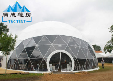 Tente blanche transparente multifonctionnelle du dôme Q235 géodésique avec le tuyau d'acier galvanisé par immersion d'houblon