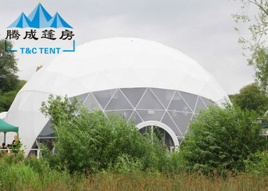 Tente blanche transparente multifonctionnelle du dôme Q235 géodésique avec le tuyau d'acier galvanisé par immersion d'houblon