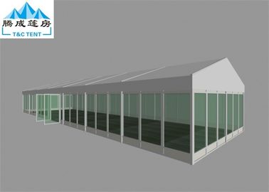 Tente en aluminium extérieure de PVC d'espace libre de chapiteau de cadre de 6X21M avec des décorations de mur de verre