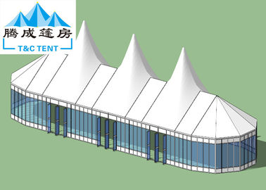 Tente ignifuge/imperméable de PVC blanc de cadre en aluminium d'auvent avec transparent pour l'entreprise de location