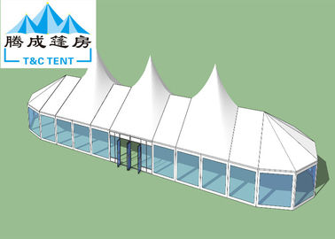 Tente ignifuge/imperméable de PVC blanc de cadre en aluminium d'auvent avec transparent pour l'entreprise de location